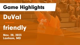 DuVal  vs friendly  Game Highlights - Nov. 28, 2023