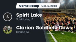 Recap: Spirit Lake  vs. Clarion Goldfield Dows  2018