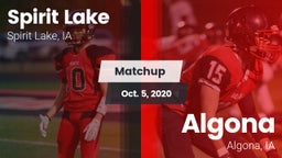 Matchup: Spirit Lake High vs. Algona  2020