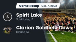 Recap: Spirit Lake  vs. Clarion Goldfield Dows  2022