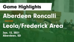 Aberdeen Roncalli  vs Leola/Frederick Area Game Highlights - Jan. 12, 2021