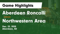 Aberdeen Roncalli  vs Northwestern Area  Game Highlights - Dec. 23, 2020