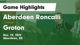 Aberdeen Roncalli  vs Groton  Game Highlights - Dec. 22, 2022
