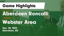 Aberdeen Roncalli  vs Webster Area  Game Highlights - Dec. 28, 2023