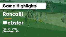 Roncalli  vs Webster  Game Highlights - Jan. 25, 2019