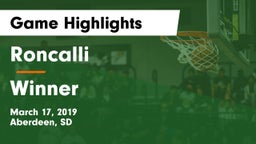 Roncalli  vs Winner  Game Highlights - March 17, 2019