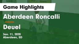 Aberdeen Roncalli  vs Deuel Game Highlights - Jan. 11, 2020