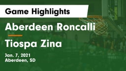 Aberdeen Roncalli  vs Tiospa Zina  Game Highlights - Jan. 7, 2021