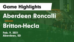 Aberdeen Roncalli  vs Britton-Hecla  Game Highlights - Feb. 9, 2021