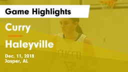 Curry  vs Haleyville  Game Highlights - Dec. 11, 2018