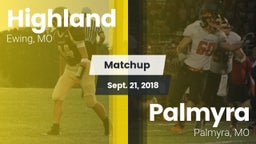 Matchup: Highland  vs. Palmyra  2018