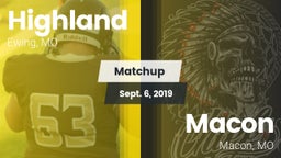 Matchup: Highland  vs. Macon  2019