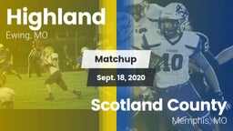 Matchup: Highland  vs. Scotland County  2020