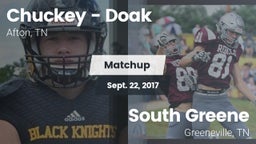 Matchup: Chuckey - Doak High vs. South Greene  2017