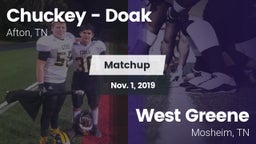 Matchup: Chuckey - Doak High vs. West Greene  2019
