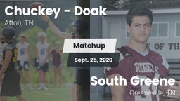 Matchup: Chuckey - Doak High vs. South Greene  2020