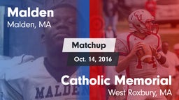 Matchup: Malden vs. Catholic Memorial  2016