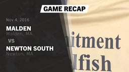 Recap: Malden  vs. Newton South  2016