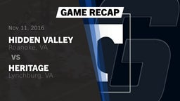 Recap: Hidden Valley  vs. Heritage  2016