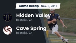 Recap: Hidden Valley  vs. Cave Spring  2017