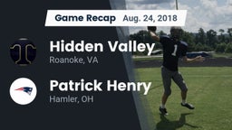 Recap: Hidden Valley  vs. Patrick Henry  2018