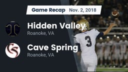 Recap: Hidden Valley  vs. Cave Spring  2018