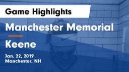 Manchester Memorial  vs Keene  Game Highlights - Jan. 22, 2019