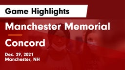 Manchester Memorial  vs Concord  Game Highlights - Dec. 29, 2021