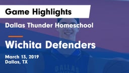 Dallas Thunder Homeschool  vs Wichita Defenders Game Highlights - March 13, 2019