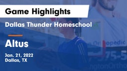 Dallas Thunder Homeschool  vs Altus  Game Highlights - Jan. 21, 2022