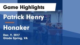 Patrick Henry  vs Honaker  Game Highlights - Dec. 9, 2017