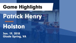 Patrick Henry  vs Holston  Game Highlights - Jan. 19, 2018
