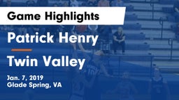 Patrick Henry  vs Twin Valley  Game Highlights - Jan. 7, 2019