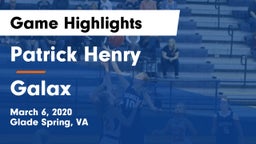 Patrick Henry  vs Galax Game Highlights - March 6, 2020