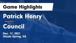 Patrick Henry  vs Council  Game Highlights - Dec. 17, 2021