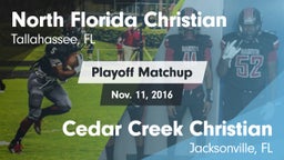 Matchup: North Florida Christ vs. Cedar Creek Christian  2015