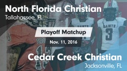 Matchup: North Florida Christ vs. Cedar Creek Christian  2016