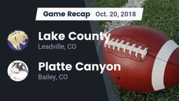 Recap: Lake County  vs. Platte Canyon  2018