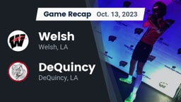 Recap: Welsh  vs. DeQuincy  2023