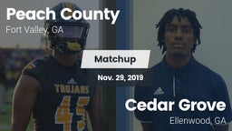 Matchup: Peach County vs. Cedar Grove  2019