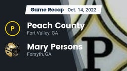 Recap: Peach County  vs. Mary Persons  2022