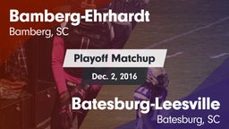 Matchup: Bamberg-Ehrhardt vs. Batesburg-Leesville  2016
