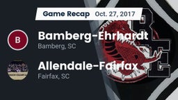 Recap: Bamberg-Ehrhardt  vs. Allendale-Fairfax  2017