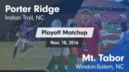 Matchup: Porter Ridge vs. Mt. Tabor  2016