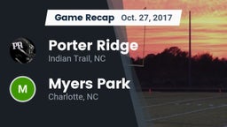 Recap: Porter Ridge  vs. Myers Park  2017