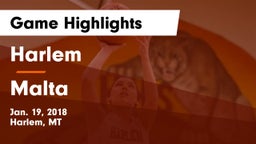 Harlem  vs Malta  Game Highlights - Jan. 19, 2018