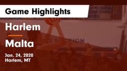Harlem  vs Malta Game Highlights - Jan. 24, 2020