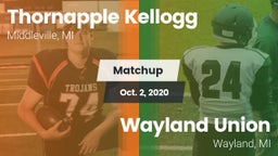 Matchup: Thornapple Kellogg vs. Wayland Union  2020