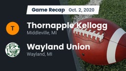 Recap: Thornapple Kellogg  vs. Wayland Union  2020