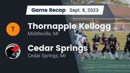 Recap: Thornapple Kellogg  vs. Cedar Springs  2023